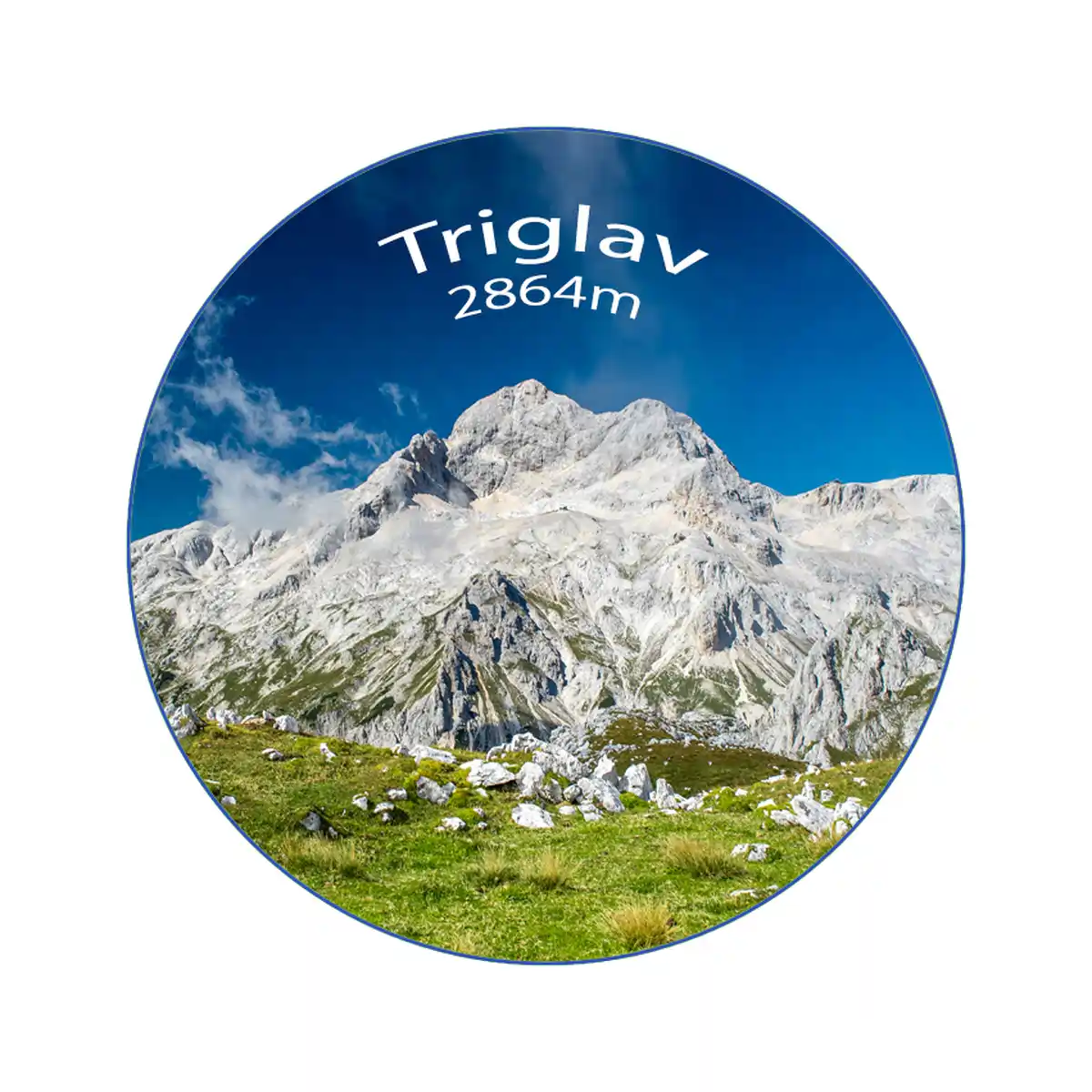 TRIGLAV 7 - POLETI ZELEN MAGNET OKROGEL 56MM MOCKUP