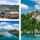 Foto magnet Bled – kolaž priljubljenih motivov jezera, otoka in gradu, magnet pravokotnik 78x54 mm
