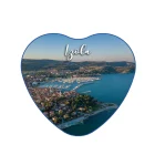 Foto magnet Izola – srce oblikovan magnet z motivom obalnega mesta, magnet 52x57 mm