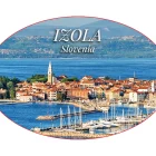 Foto magnet Izola – ovalen magnet z motivom obalnega mesta, magnet 90x65 mm