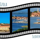 Foto magnet Izola – filmski trak z motivom obalnega mesta, magnet 58x75 mm