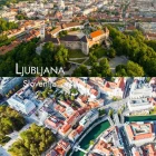 Foto magnet Ljubljana – kolaž z ljubljanskim gradom in mestnim jedrom, magnet pravokotnik 78x54 mm
