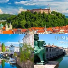 Foto magnet Ljubljana – kolaž priljubljenih motivov iz mestnega jedra prestolnice, magnet pravokotnik 78x54 mm