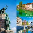 Foto magnet Ljubljana – kolaž utripajočega mestnega vzdušja prestolnice, magnet pravokotnik 78x54 mm